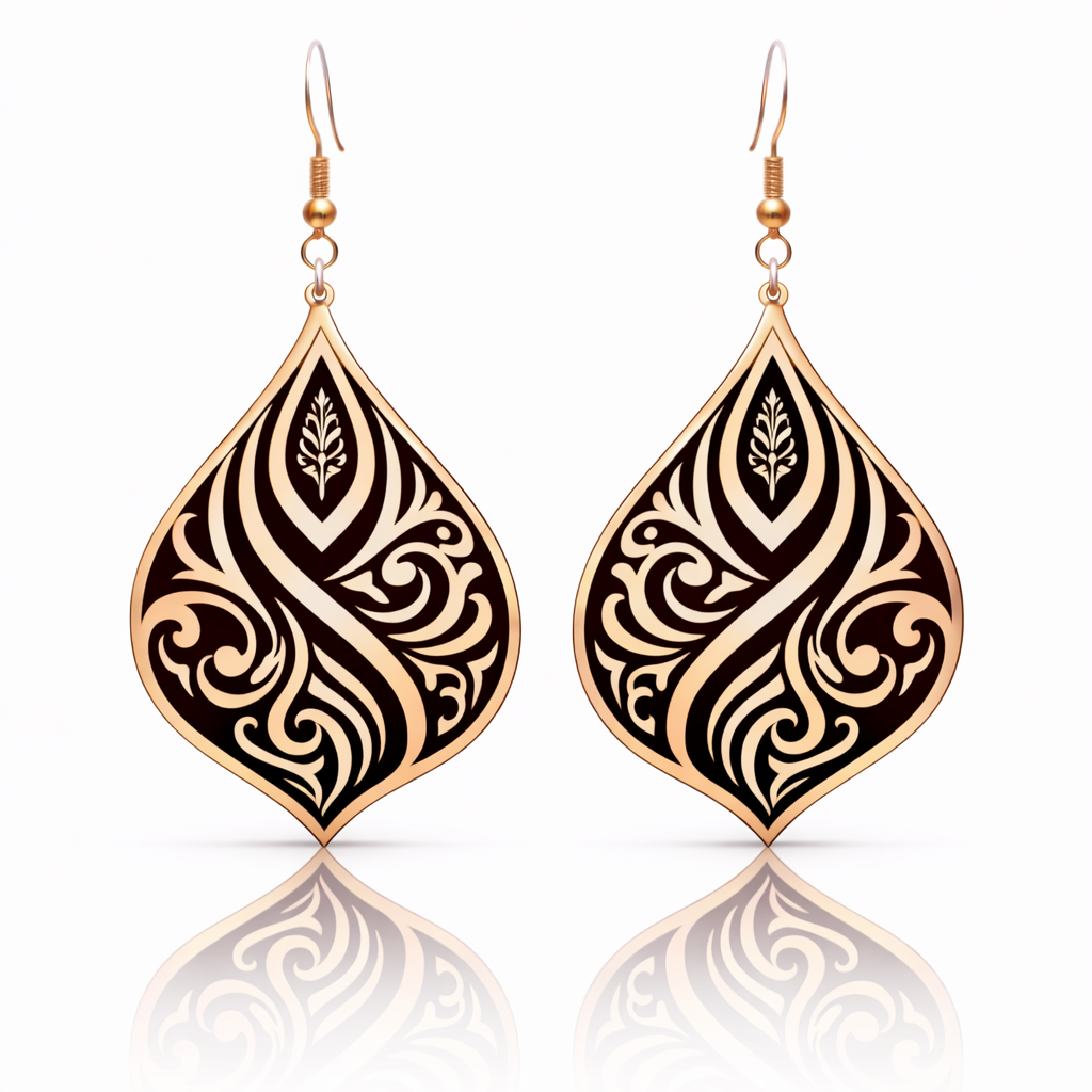 Amara Flame Earrings (Acrylic Mirror Rose Gold)