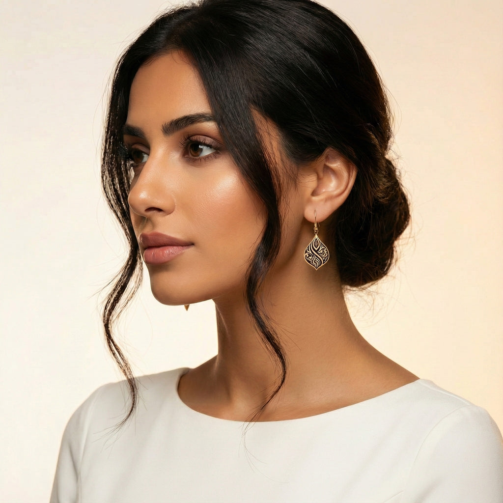 Amara Flame Earrings (Acrylic Mirror Rose Gold)