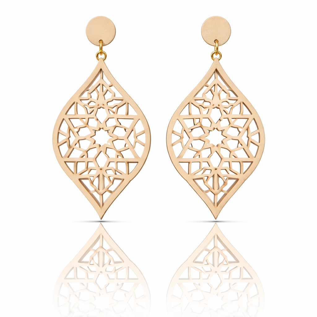 Noor Veil Earrings   (Acrylic Cast Ivory)