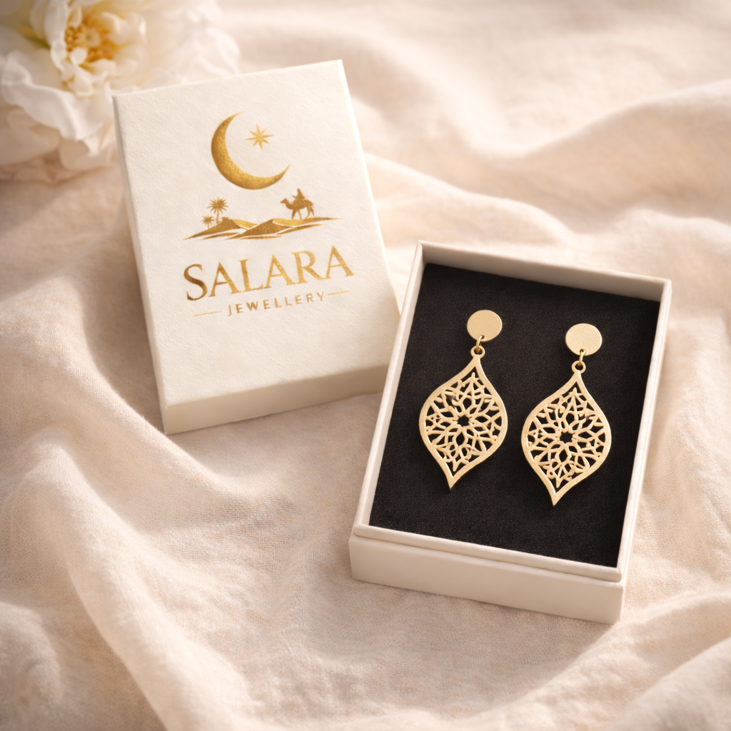 Noor Veil Earrings   (Acrylic Cast Ivory)