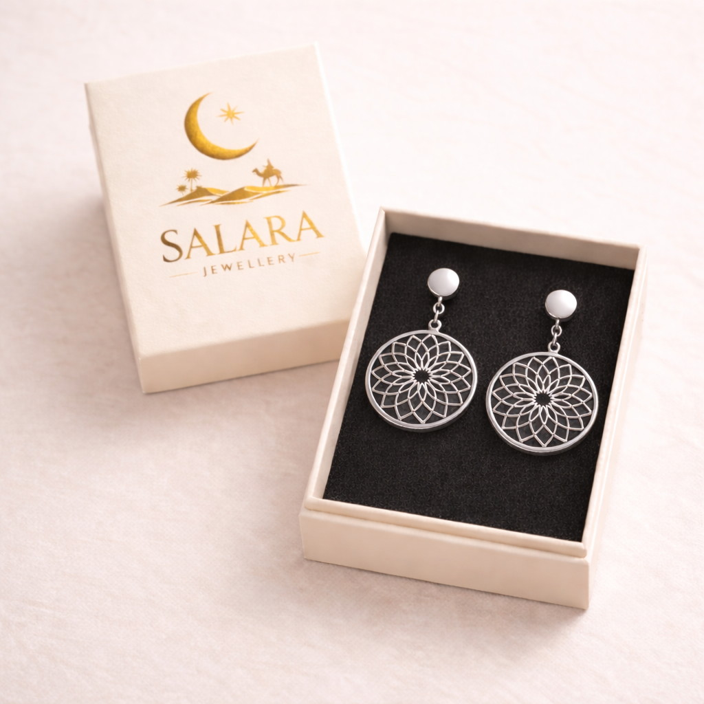 Midnight Radiance Earrings (Acrylic Mirror Silver)