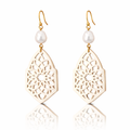Amara Pearl Drop Earrings   (Acrylic Cast Ivory)