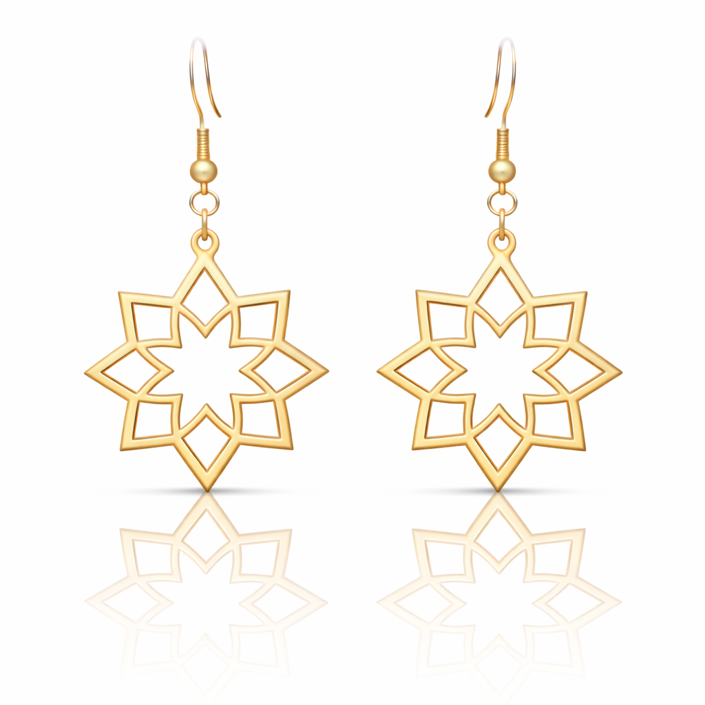 Desert Star Earrings        (Acrylic Mirror Gold)