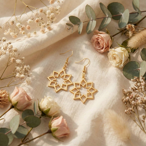 Desert Star Earrings        (Acrylic Mirror Gold)