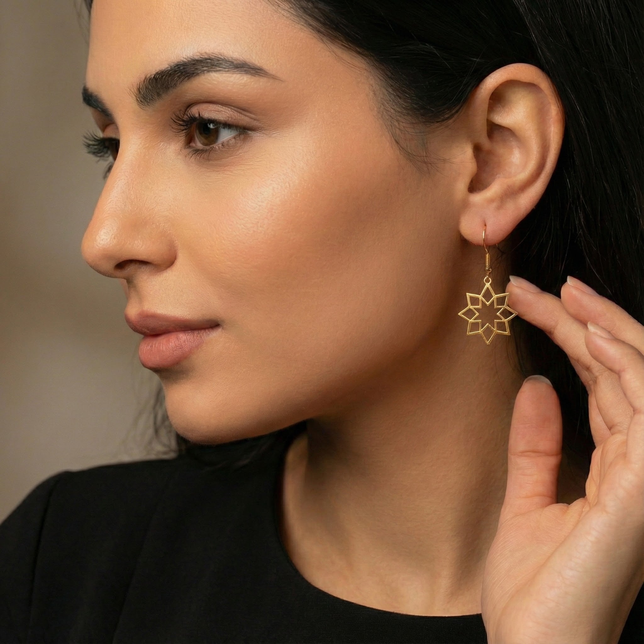 Desert Star Earrings        (Acrylic Mirror Gold)