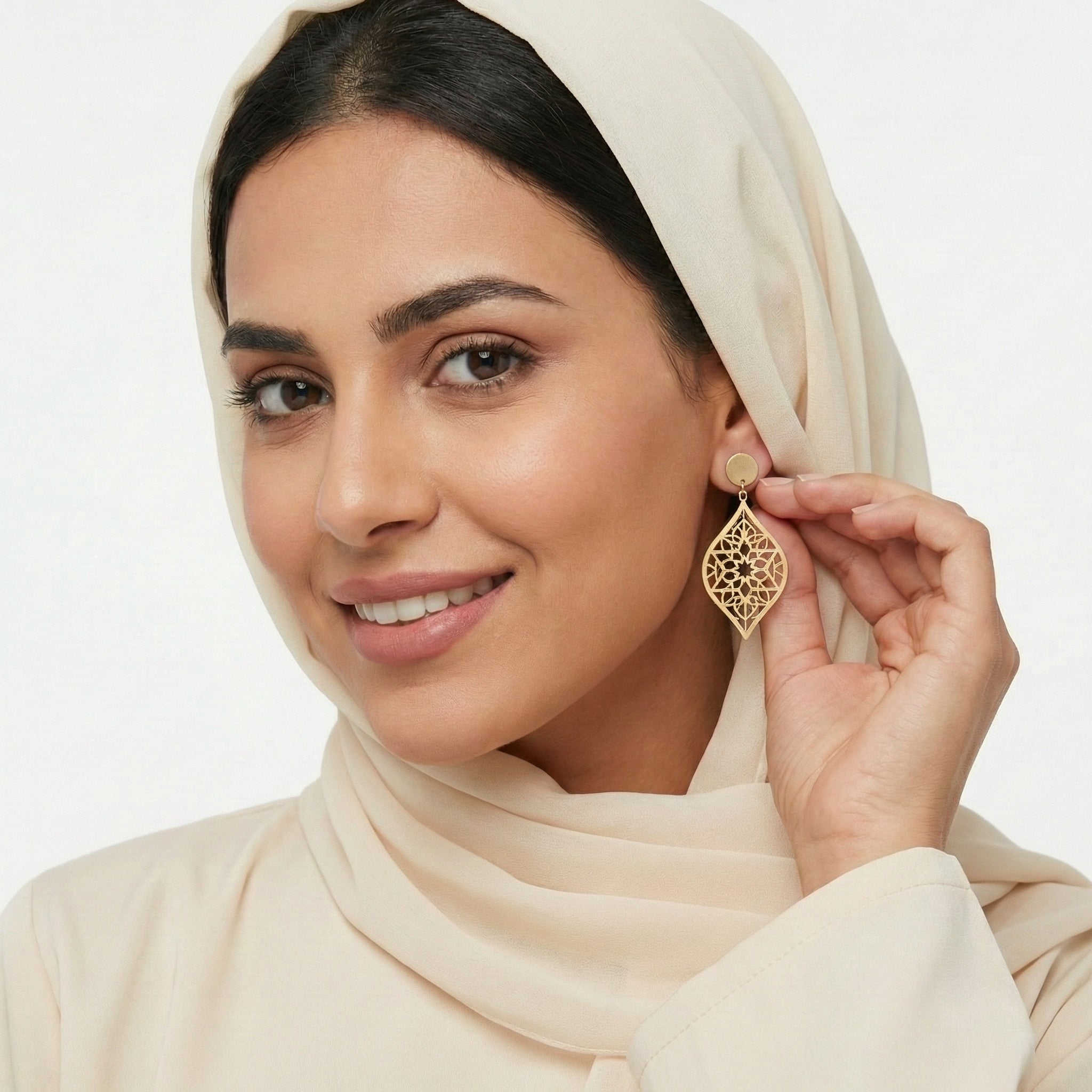 Noor Veil Earrings   (Acrylic Cast Ivory)