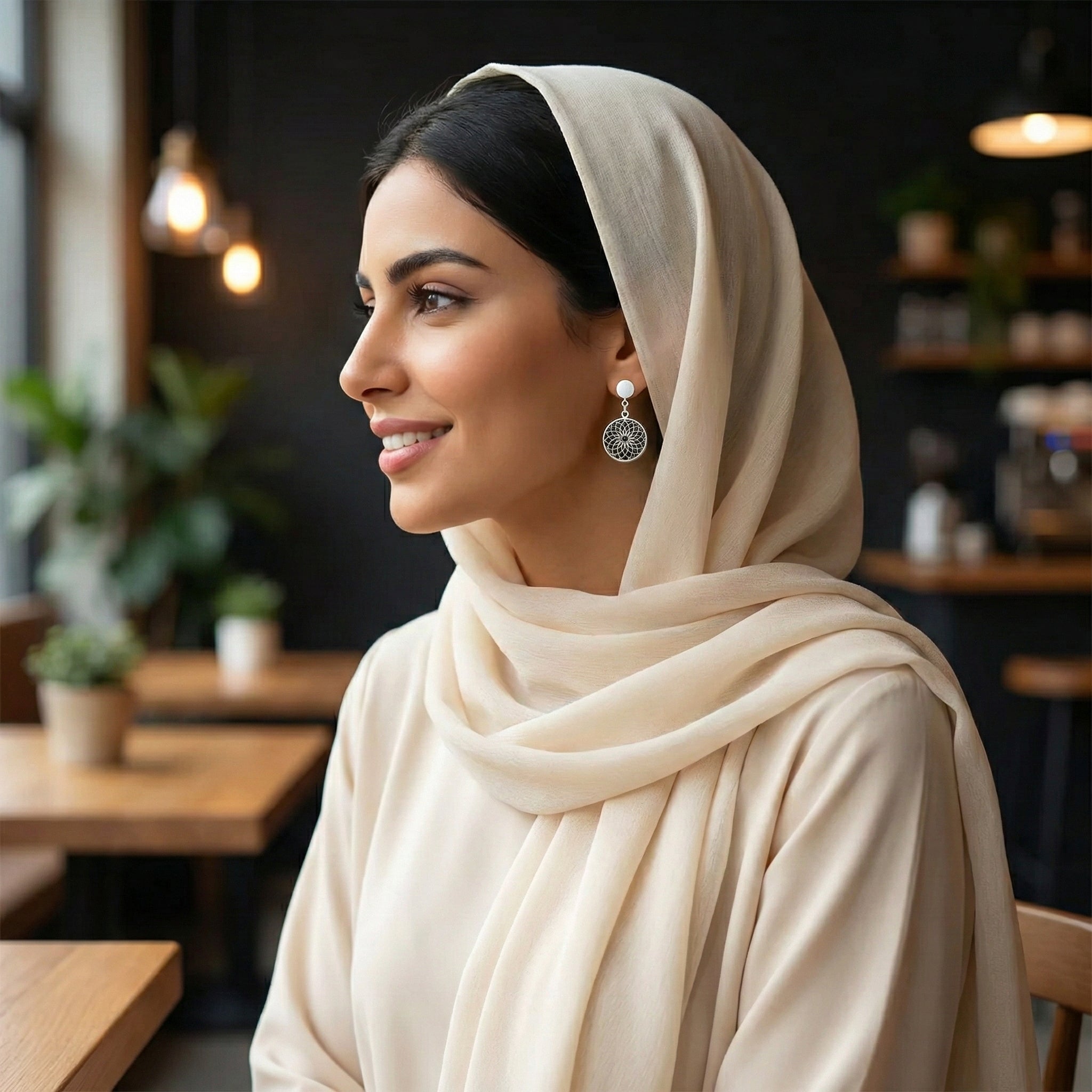 Midnight Radiance Earrings (Acrylic Mirror Silver)