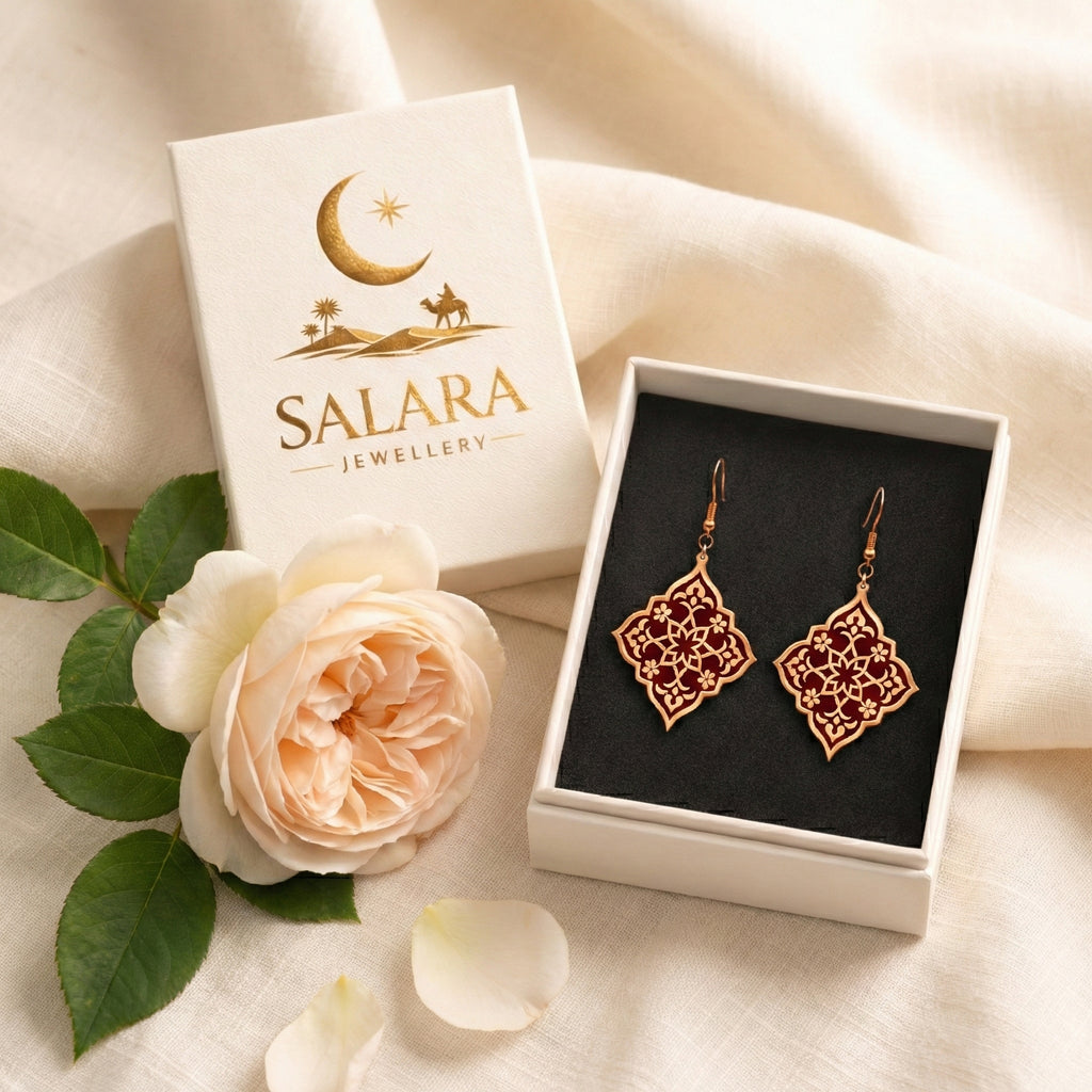 Rose Court Earrings (Acrylic Mirror Rose Gold)