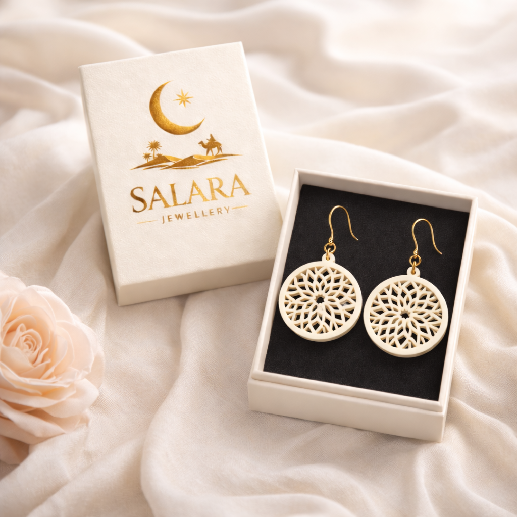 Noor Bloom Earrings   (Acrylic Cast Ivory)
