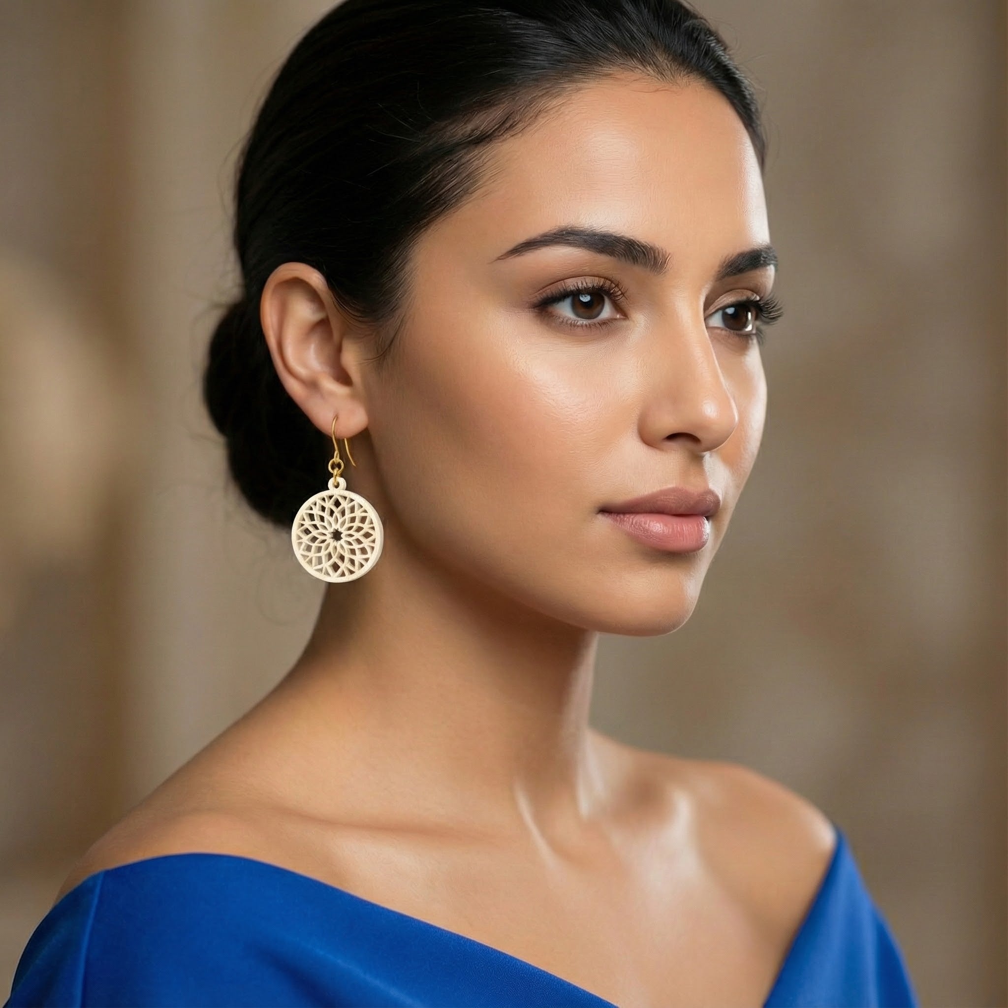 Noor Bloom Earrings   (Acrylic Cast Ivory)